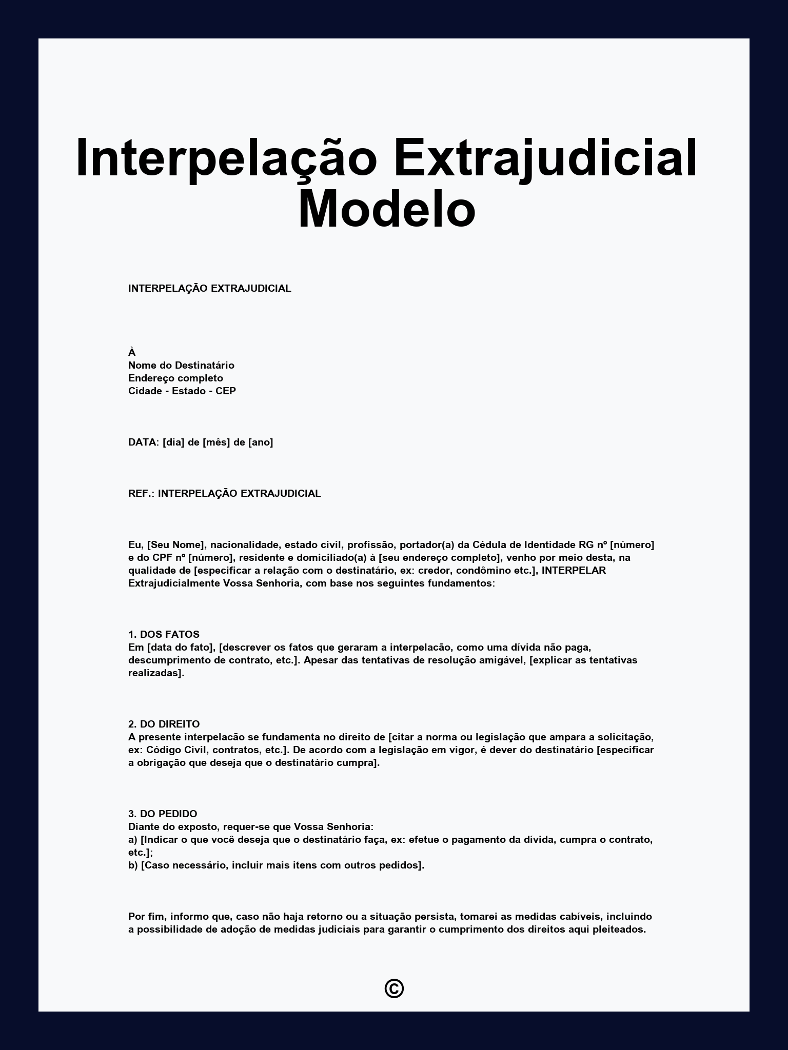 Interpelação Extrajudicial Modelo