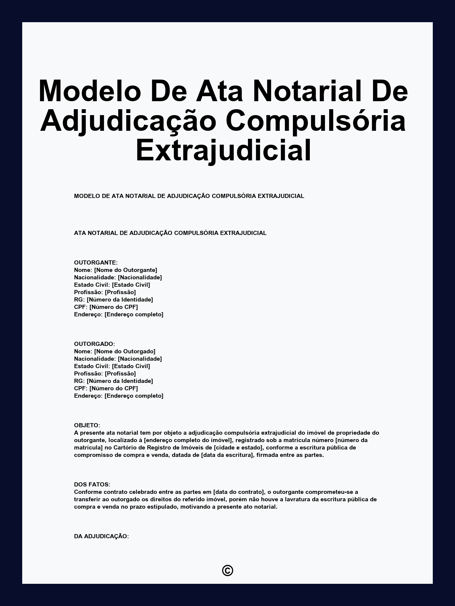 Modelo De Ata Notarial De Adjudicação Compulsória Extrajudicial