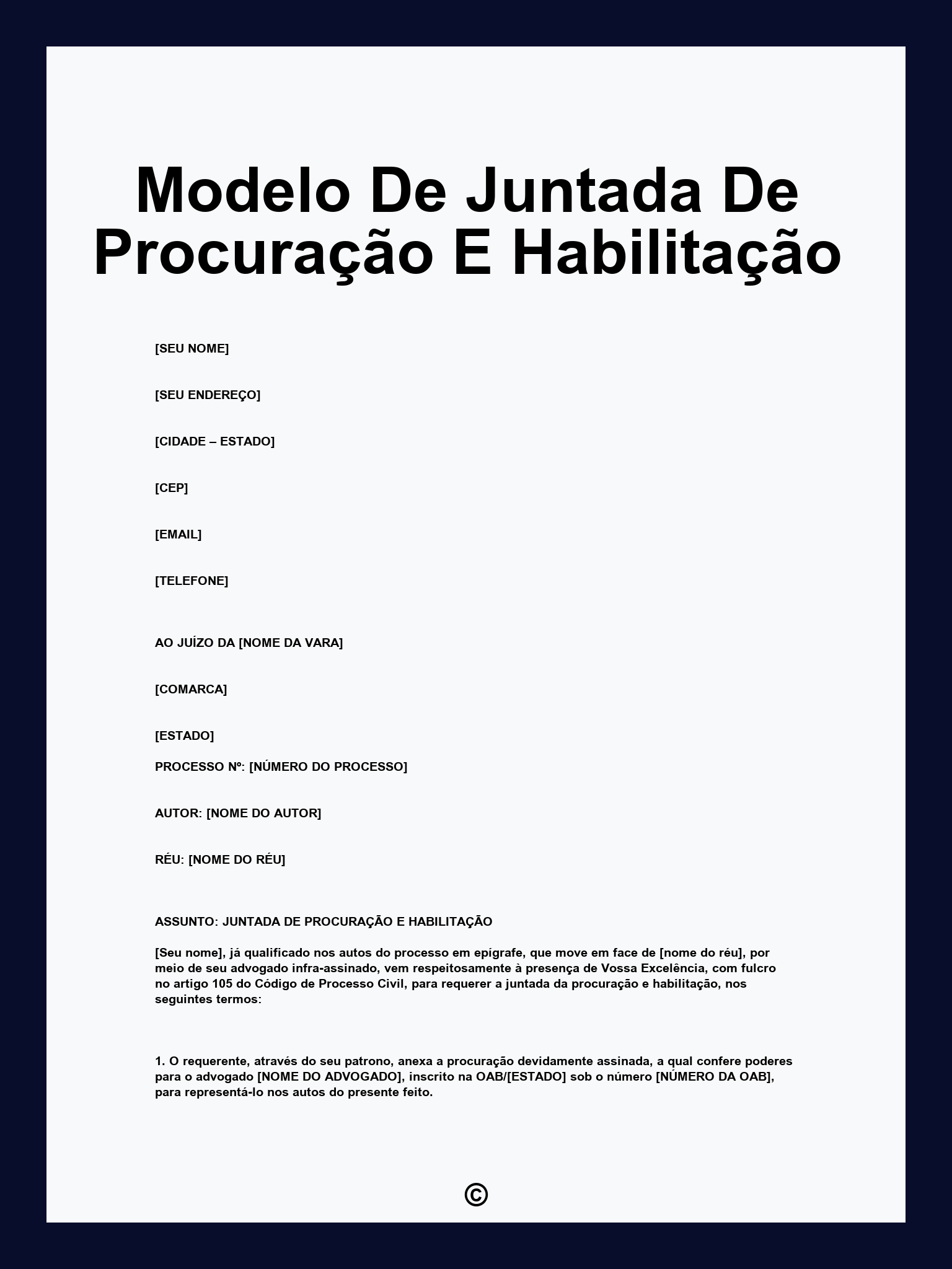 Modelo De Juntada De Procuração E Habilitação