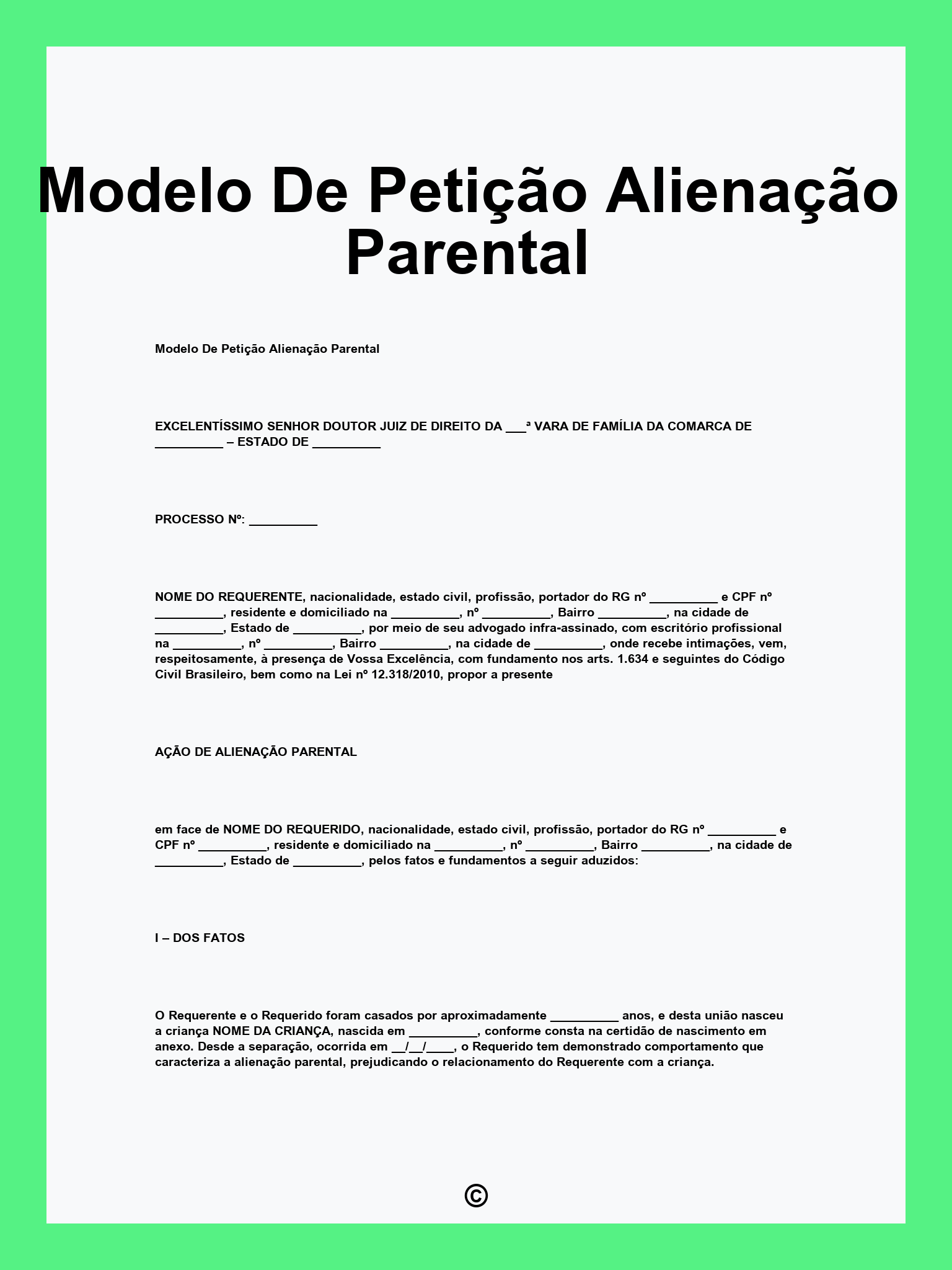 Modelo De Petição Alienação Parental