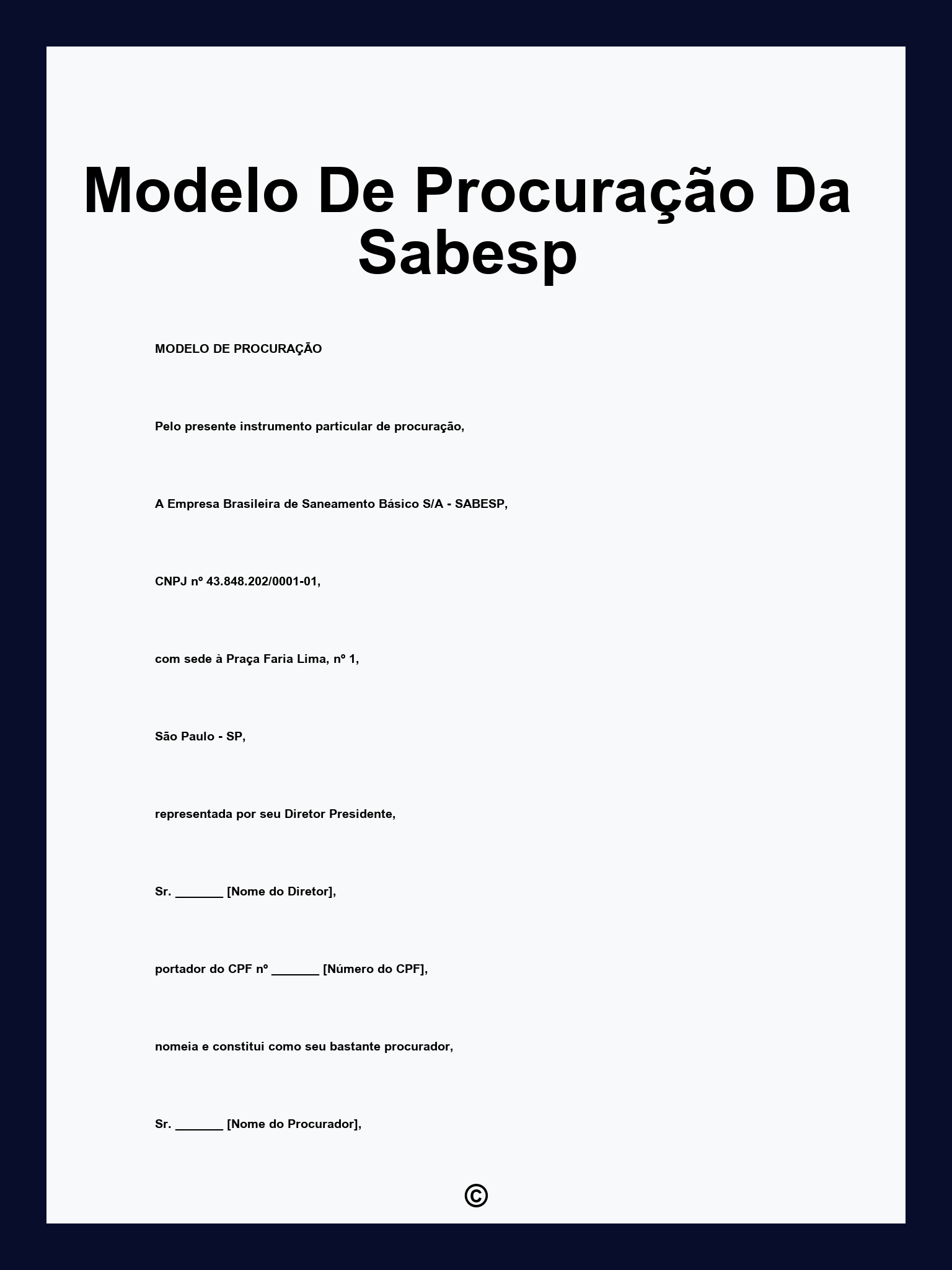 Modelo De Procuração Da Sabesp