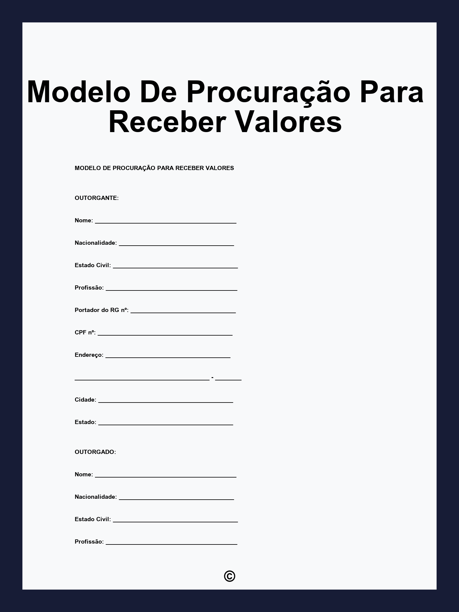 Modelo De Procuração Para Receber Valores
