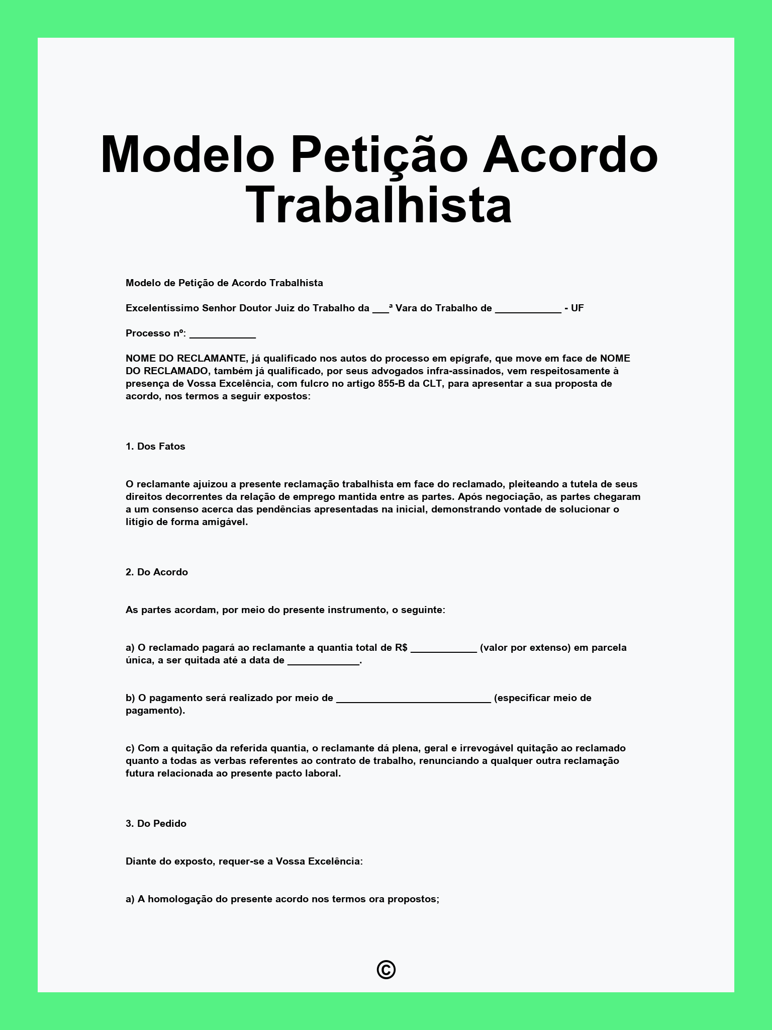Modelo Petição Acordo Trabalhista