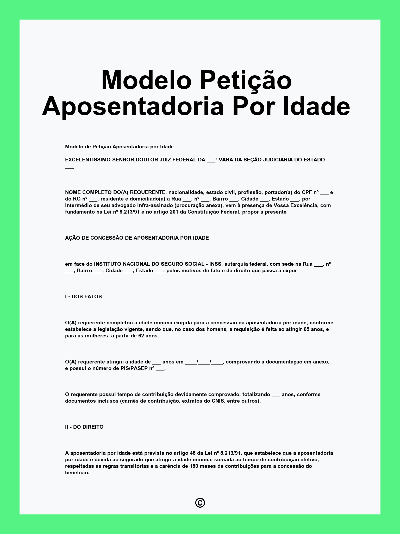 Modelo Petição Aposentadoria Por Idade