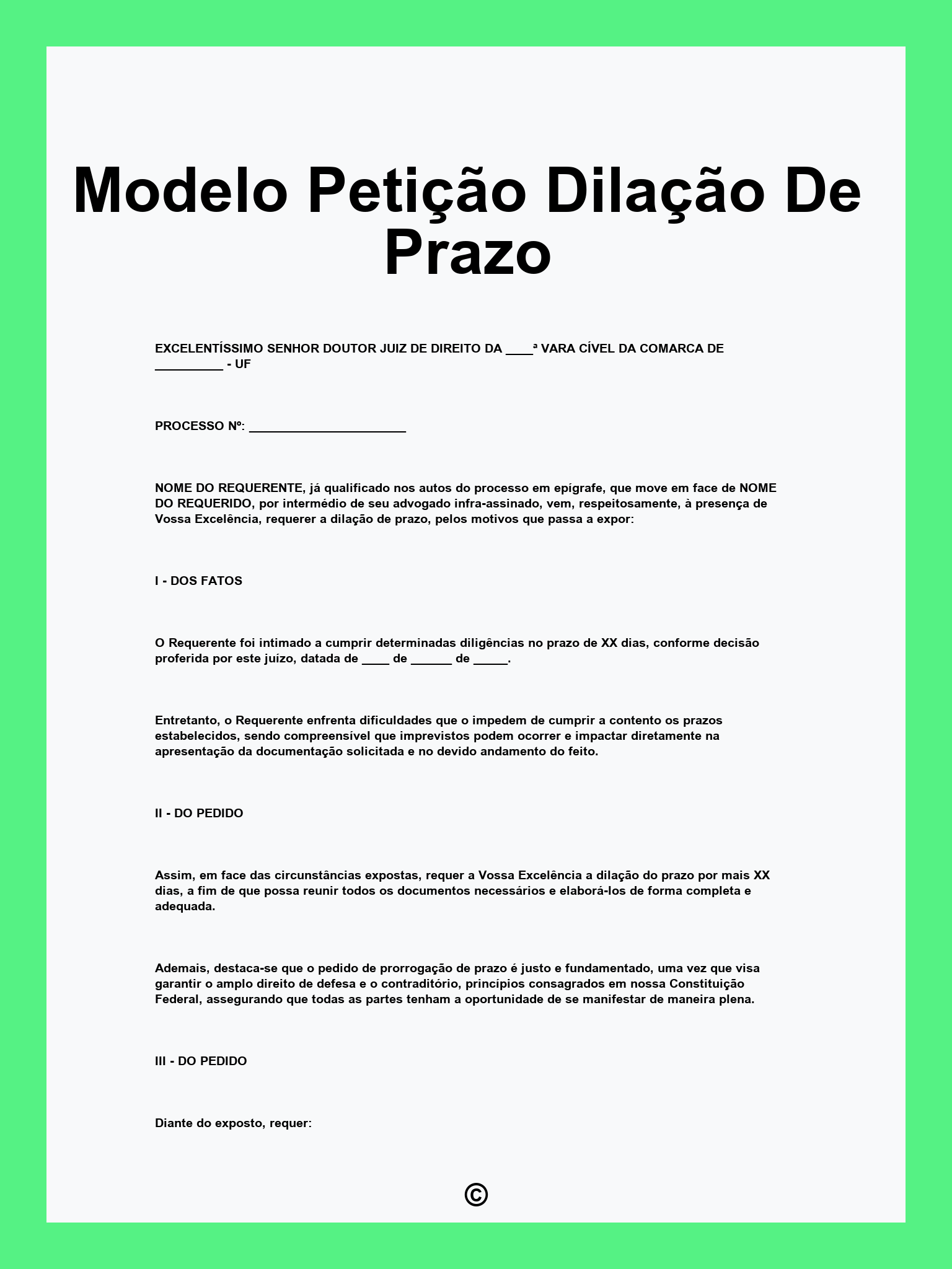 Modelo Petição Dilação De Prazo