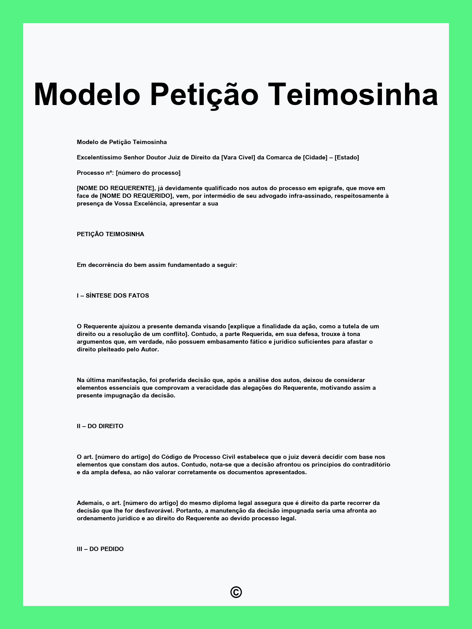 Modelo Petição Teimosinha