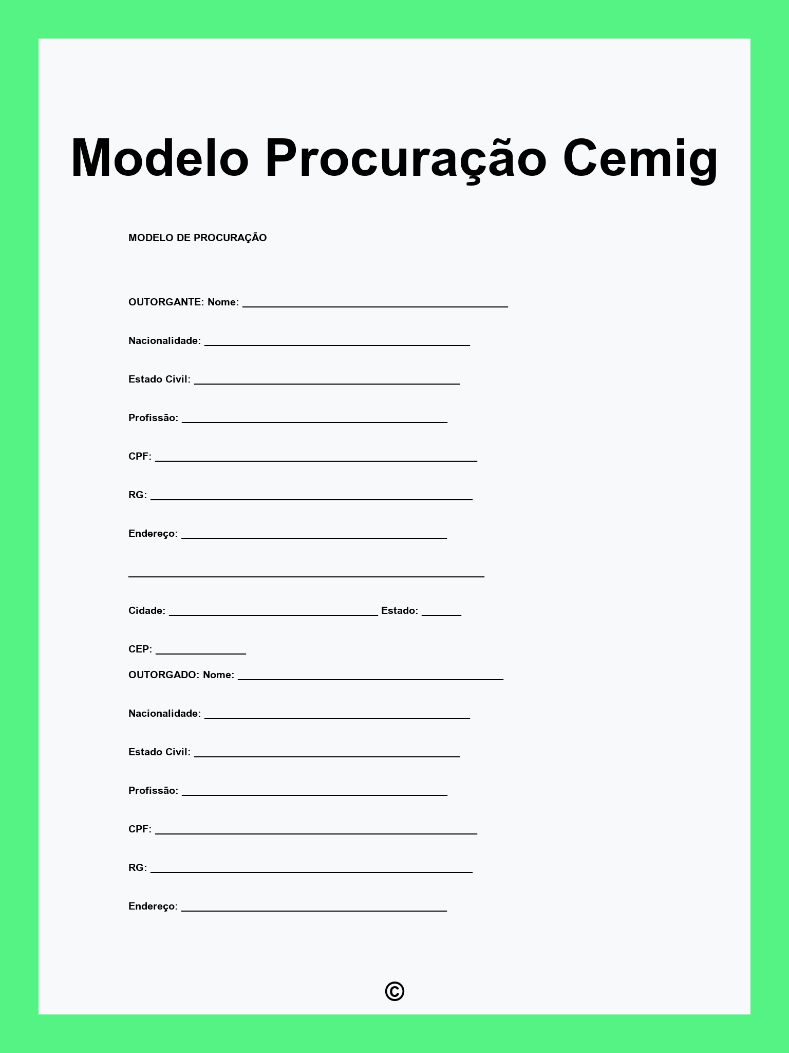 Modelo Procuração Cemig