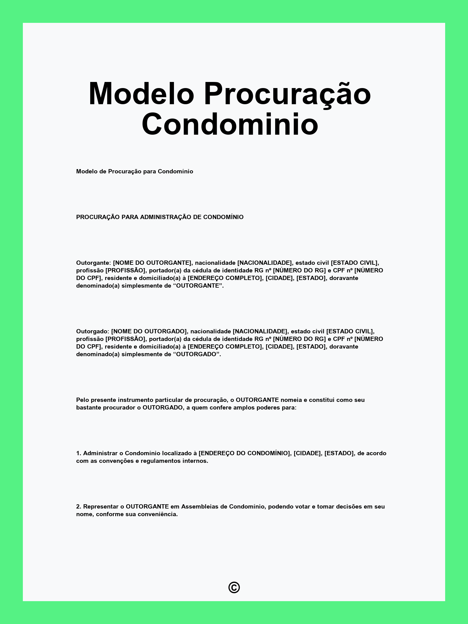 Modelo Procuração Condominio