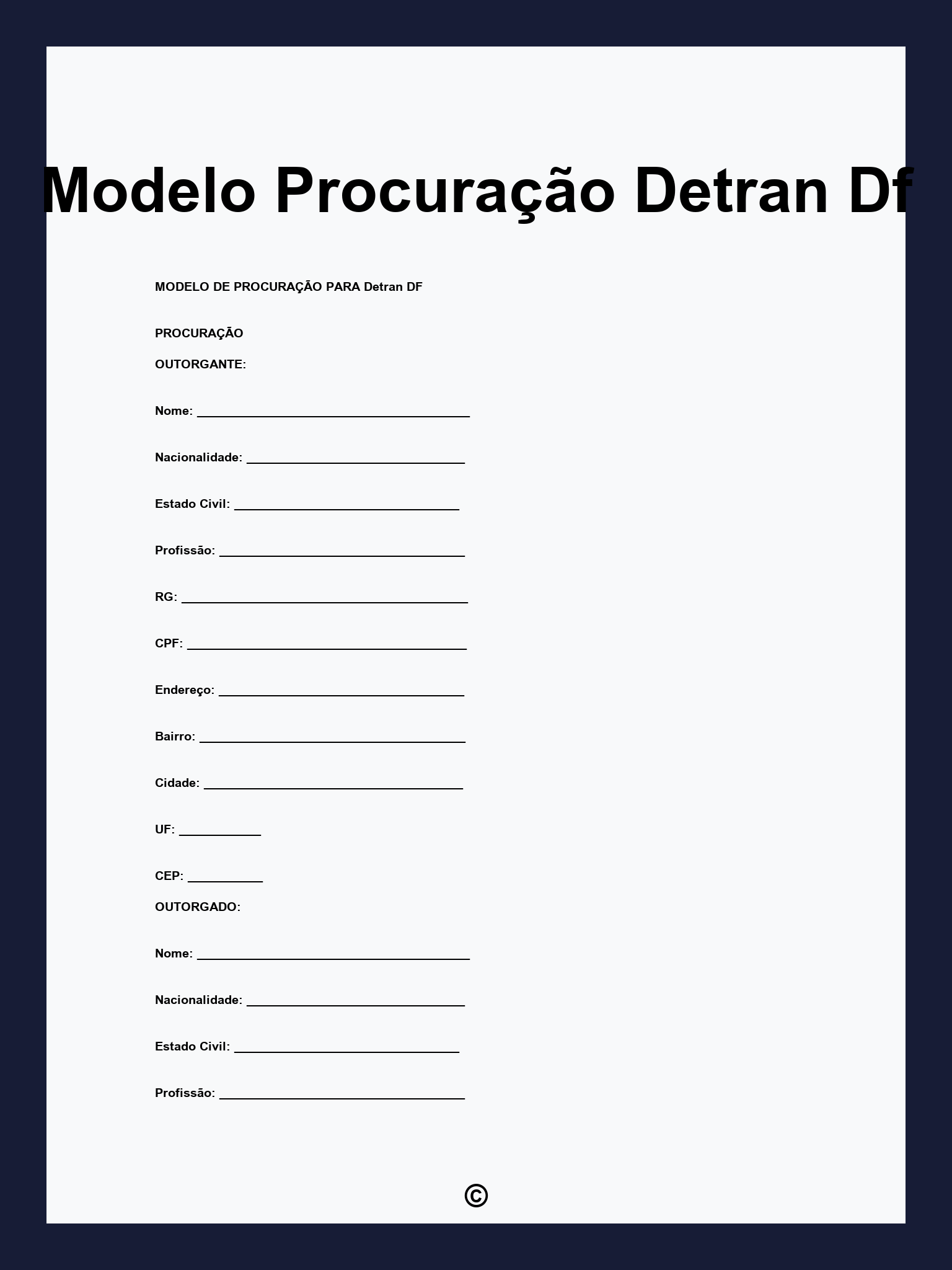 Modelo Procuração Detran Df