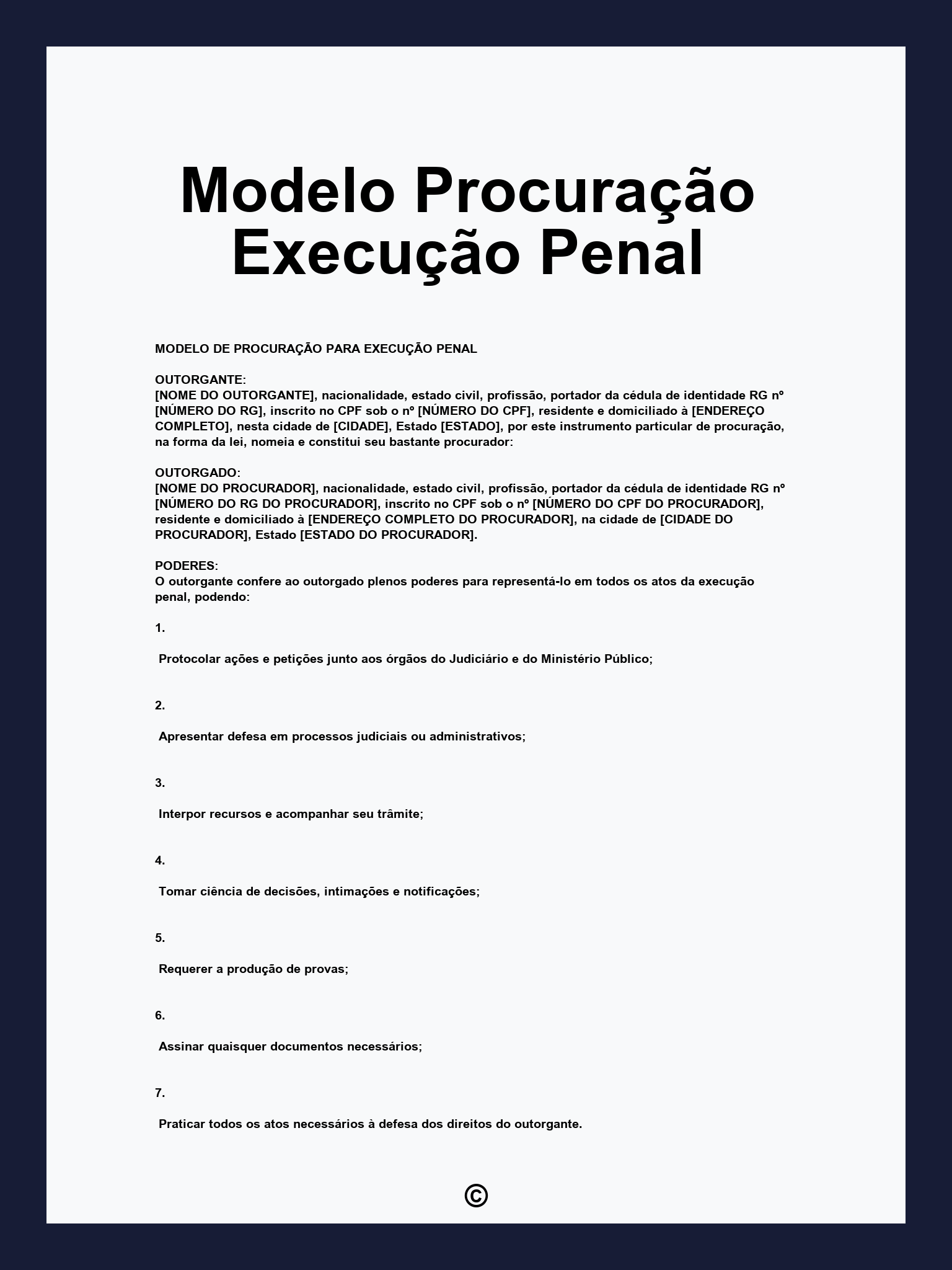 Modelo Procuração Execução Penal